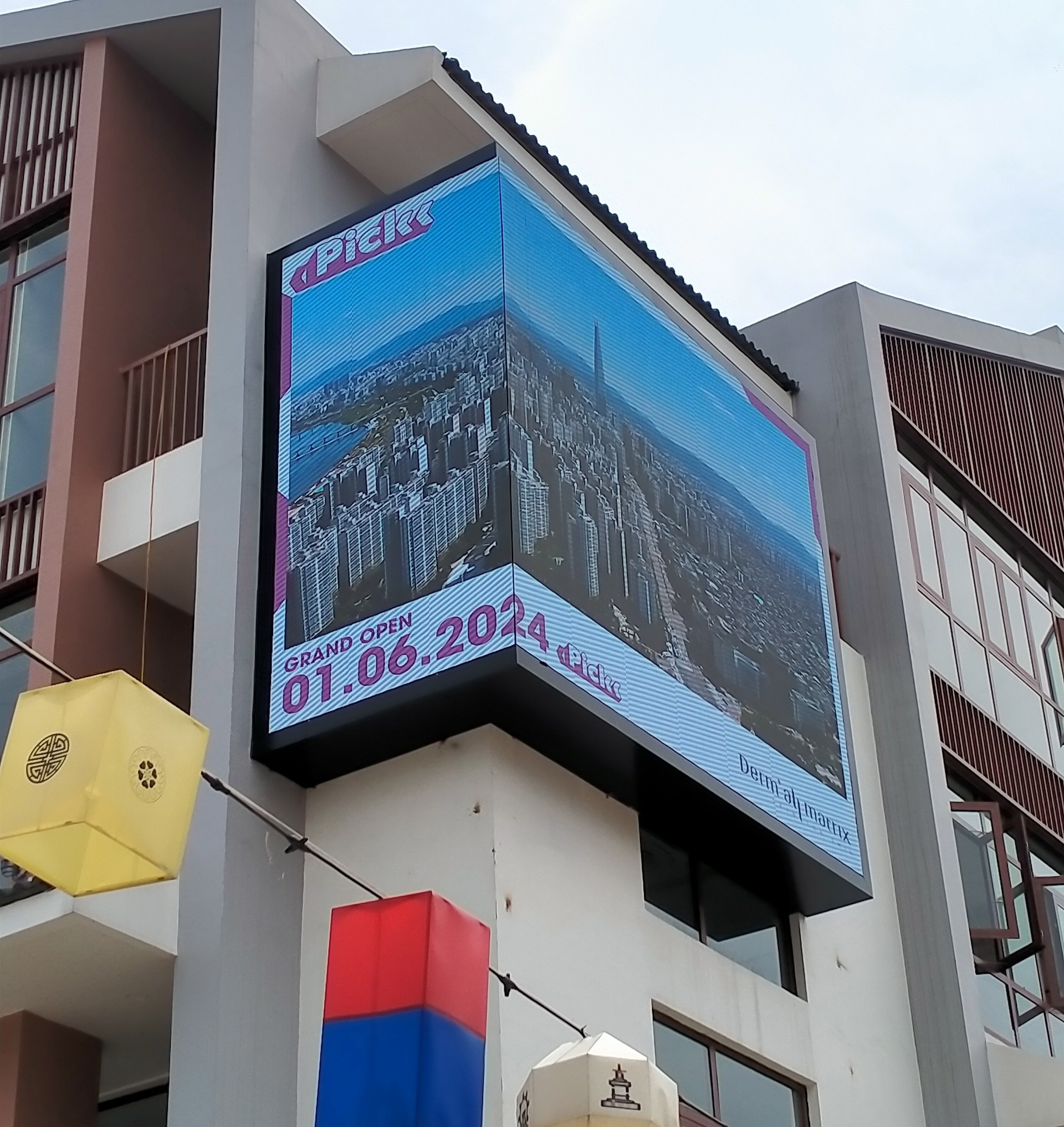 Tấm Module Led P5 full outdoor vát cạnh ứng dụng quảng cáo ngoài trời