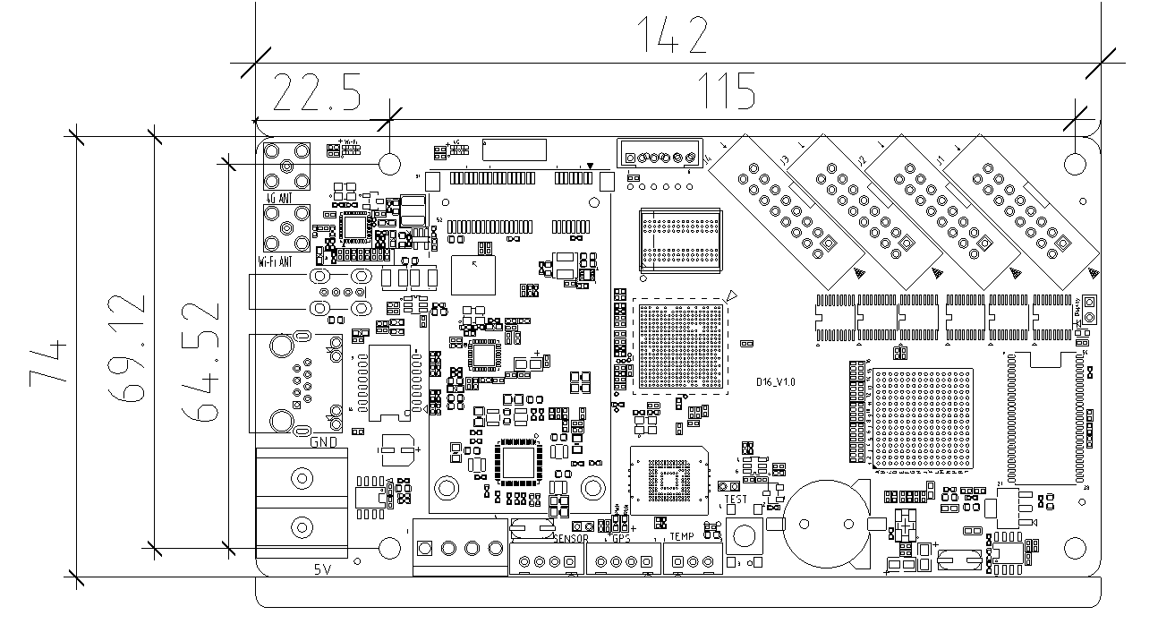 Thiết kế chi tiết bản vẽ mạch điều khiển HD D16 WIFI