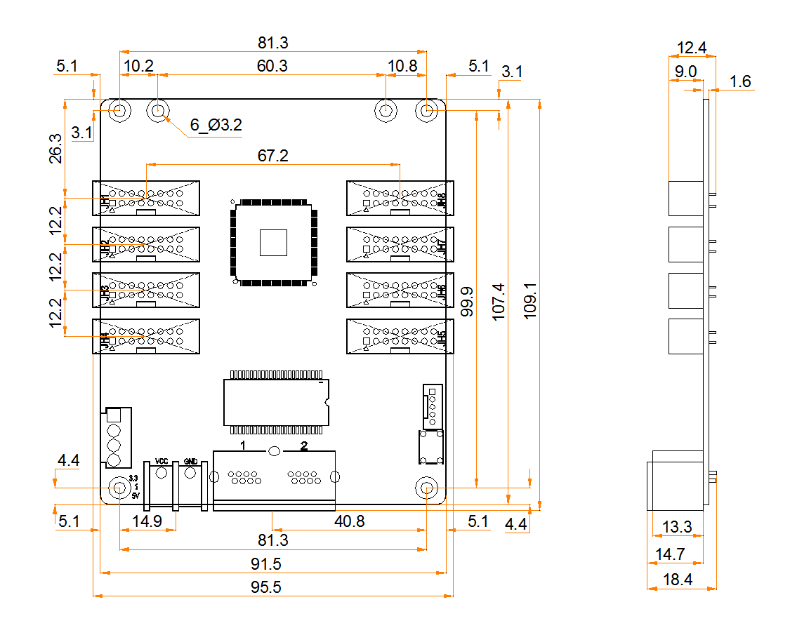 Bản vẽ thiết kế mạch điều khiển LED Novastar DH7508 DK44