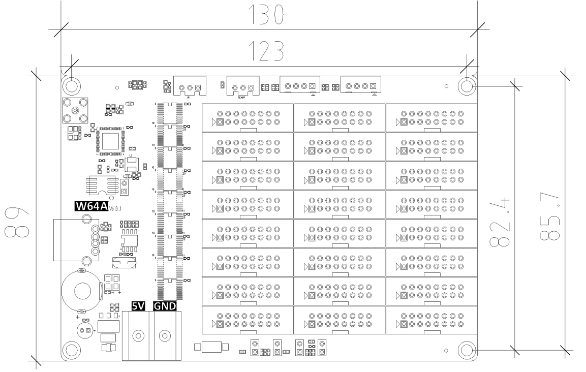 Thông số kỹ thuật card mạch điều khiển LED HD W64A WIFI DK12.