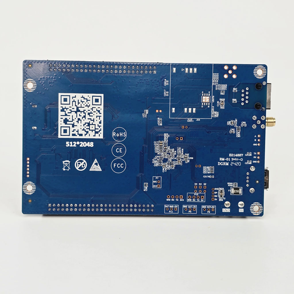 Thiết kế mặt sau mạch điều khiển HD W66 WIFI DK14 kèm HUB75Bx8