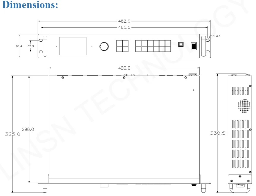 Thông số kỹ thuật Bộ xử lý hình ảnh Linsn X8216 DK94
