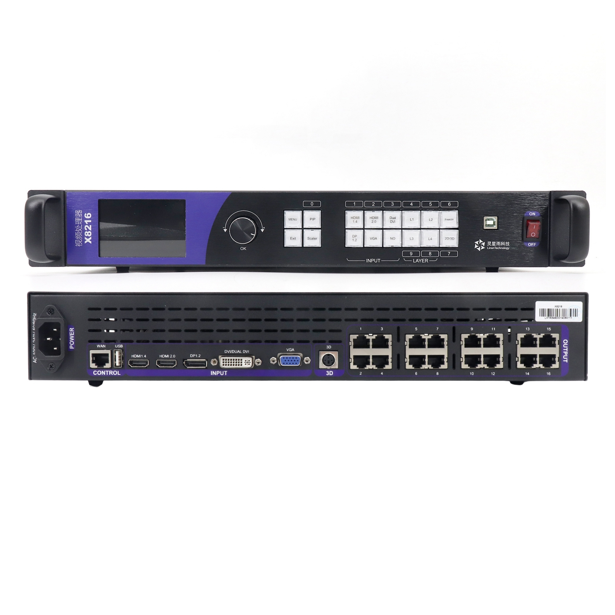 Thiết kế 2 mặt bộ xử lý hình ảnh Linsn X8216 DK94