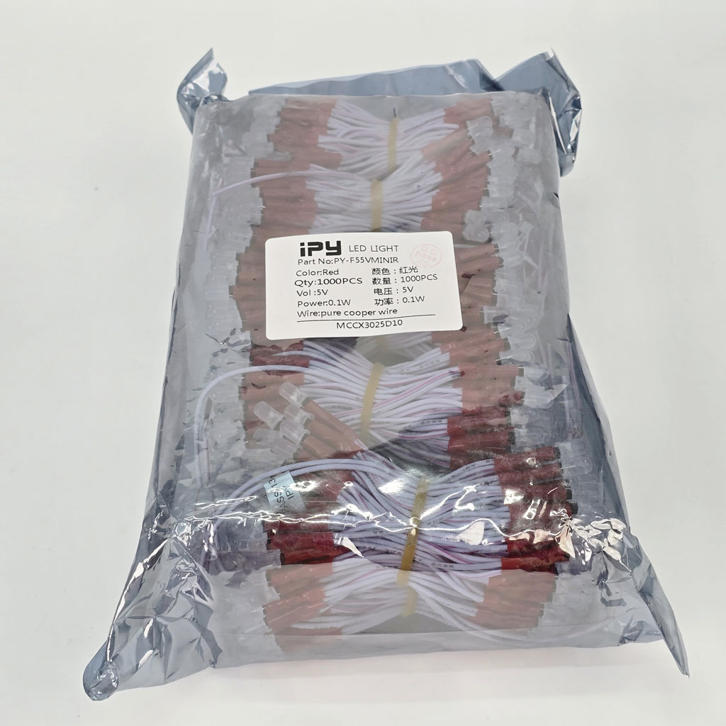 Led liền dây 5mm IPY 5V đỏ chính hãng