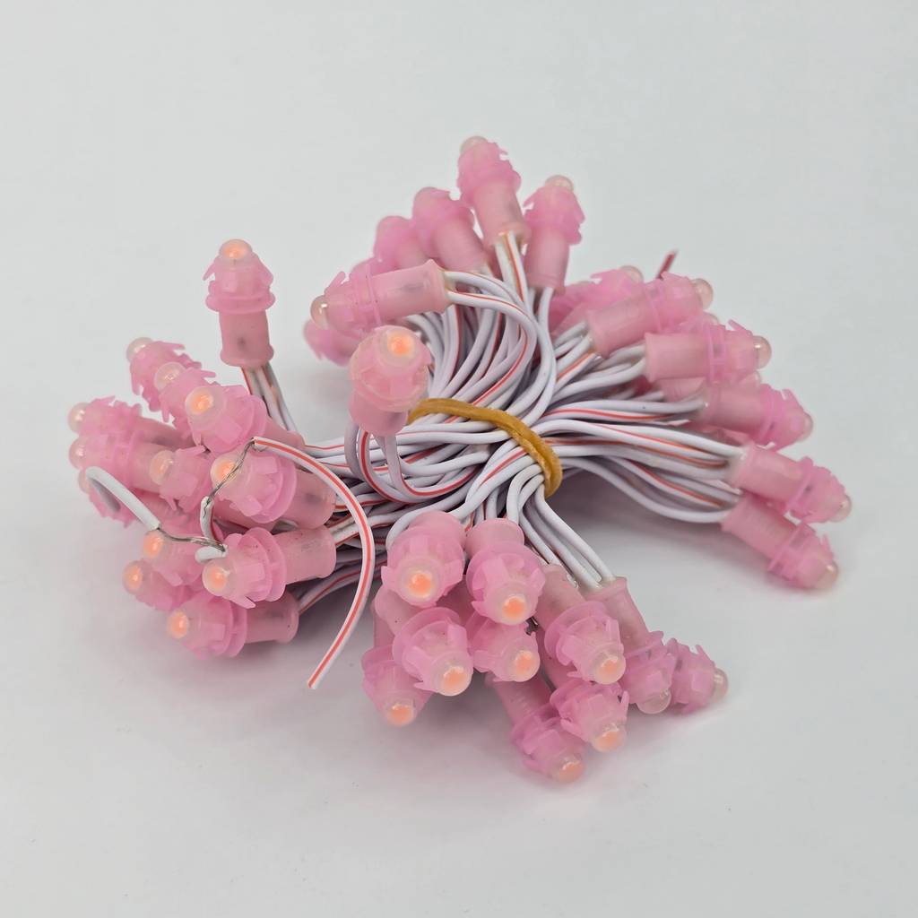 Tổng kho Led đúc F5 12V hồng TYY đế 9mm