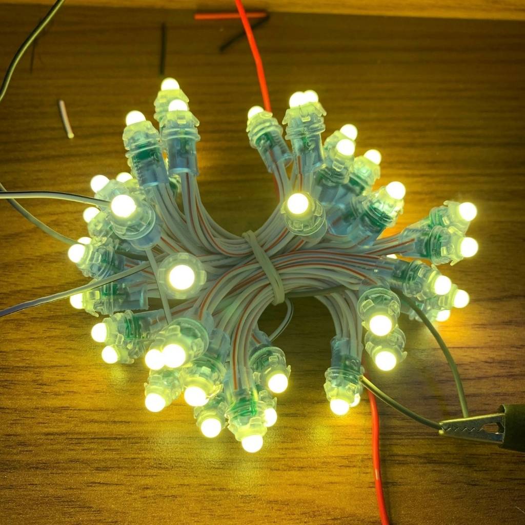 Led đúc F5 12V vàng nắng ATX đế 9mm chính hãng