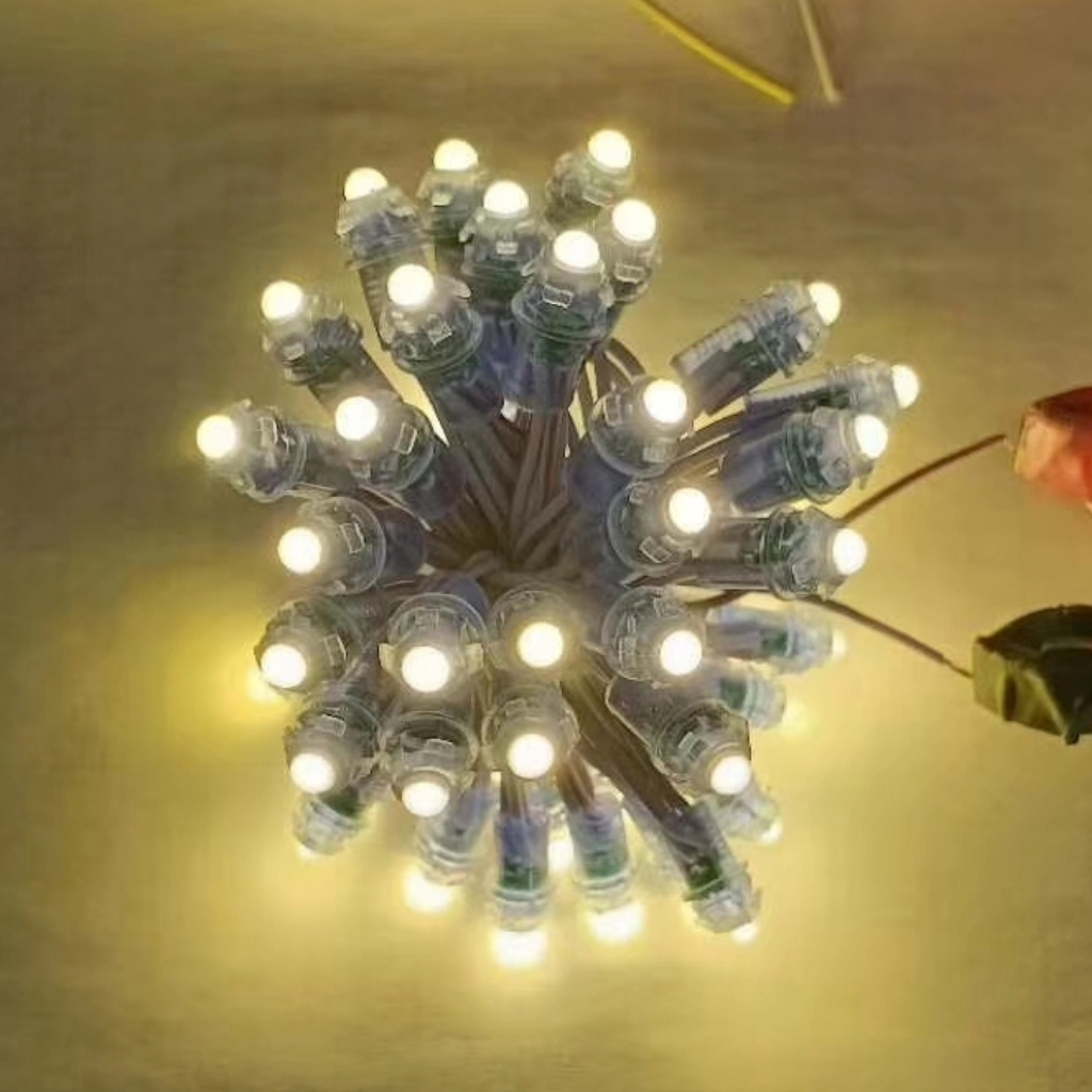 Led đúc F5 12V vàng nắng đế 9mm có main giá sỉ