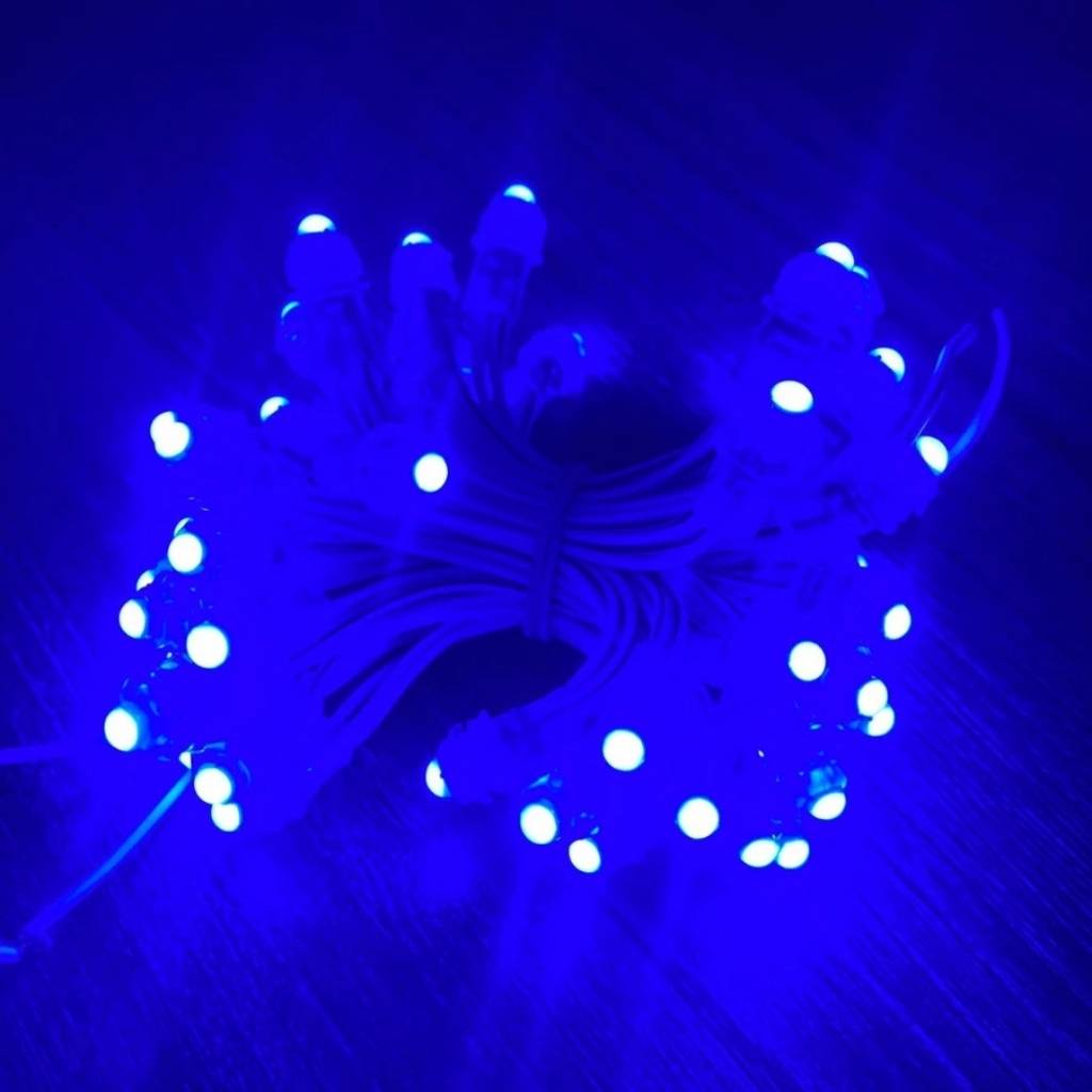 Kho Led đúc F5 12V xanh dương ATX đế 9mm