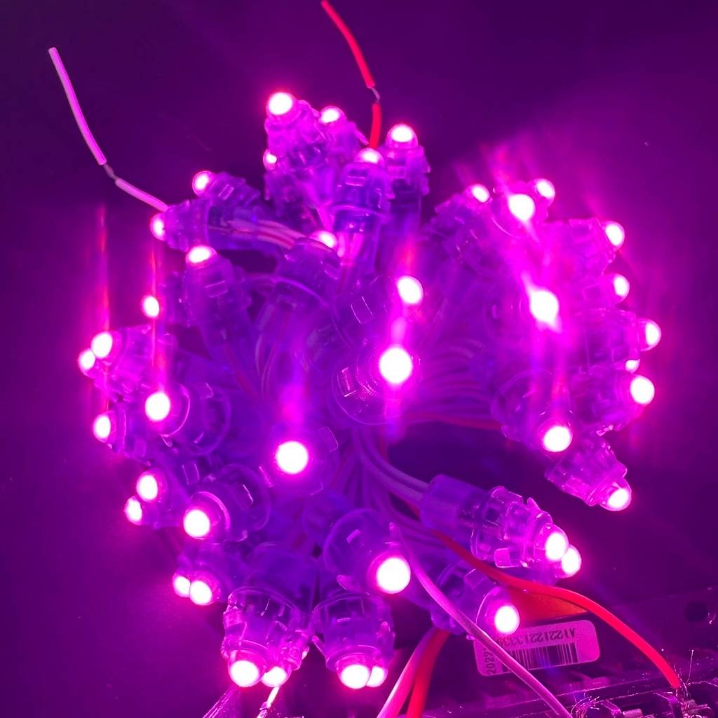 Led đúc F7 12V hồng ATX đế 12mm chính hãng