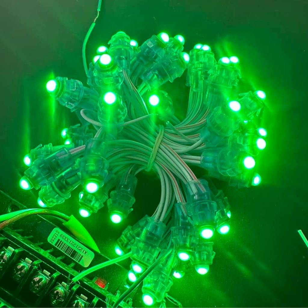 Giá sỉ Led đúc F7 12V xanh lá ATX đế 12mm