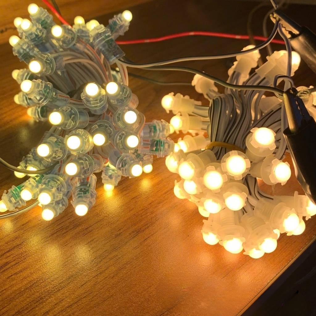 Tổng kho Led đúc F9 12V vàng nắng SMD đế 9mm