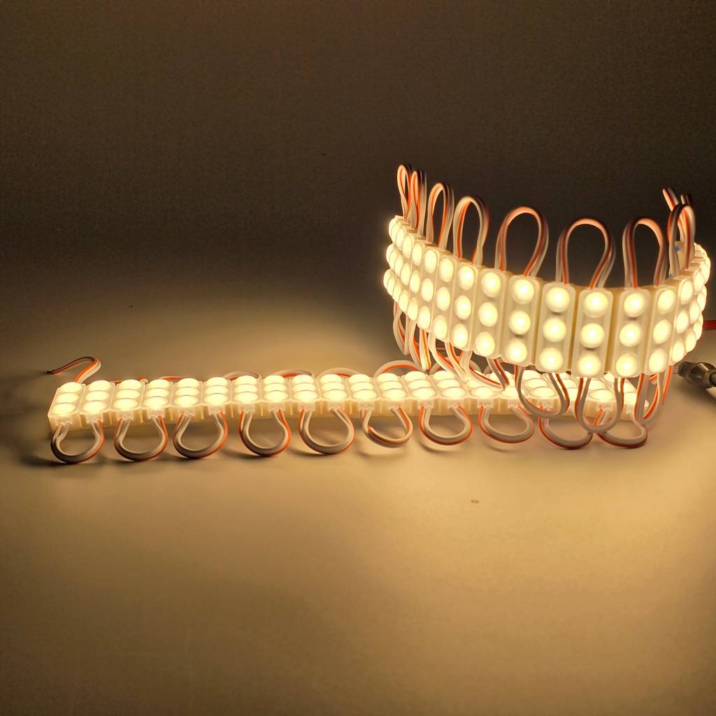 Led hắt module 3 bóng mini 3010 vàng nắng giá sỉ