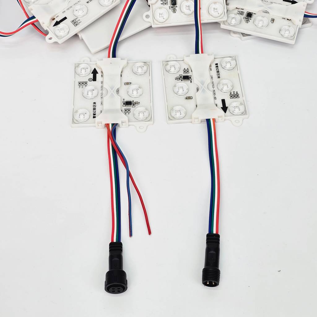 Giá sỉ Led hắt module 6 bóng full màu IC16703 24V ngoài trời