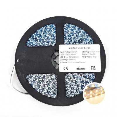 Led dây dán ziczac 2835 12V 120 Led trắng ấm LS25