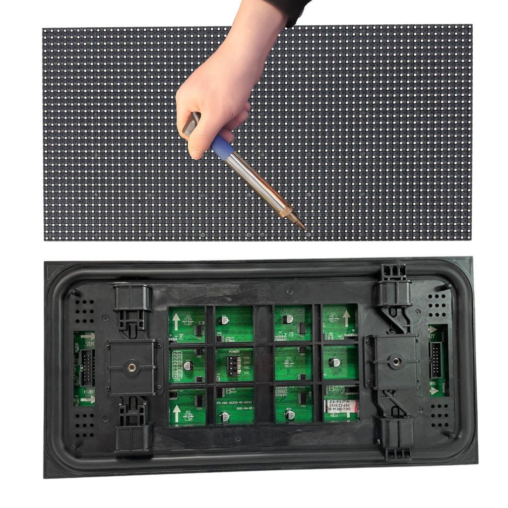 Tấm Module Led ma trận P5 ngoài trời chốt xoay sửa mặt trước MT54