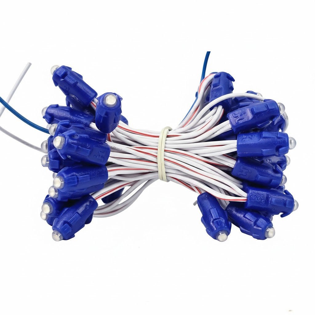 Led đúc F5 12V xanh dương JHL đế 9mm LD21