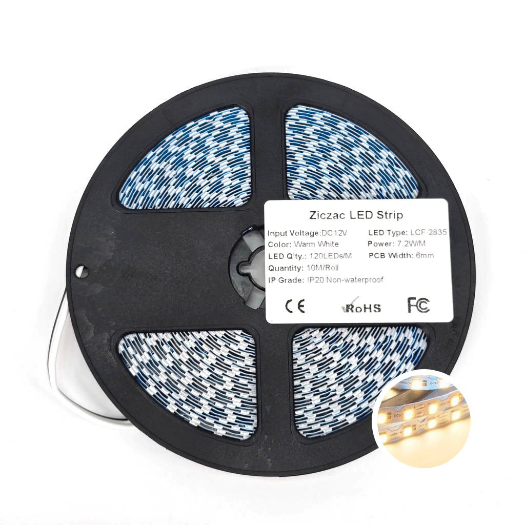 Led dây dán ziczac 2835 12V 120 Led trắng ấm LS25