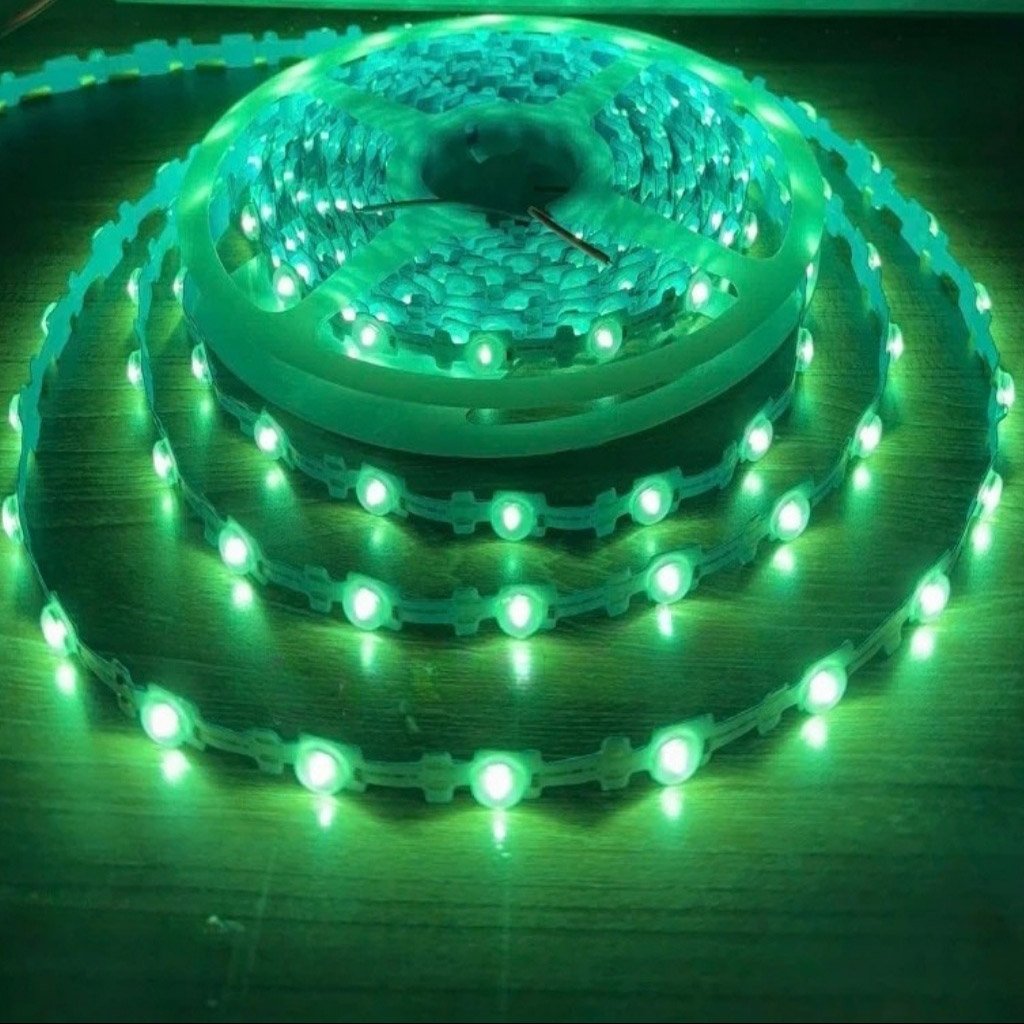 Led dây dán ziczac 12V 3030 thấu kính tỏa xanh lá ngoài trời LS57