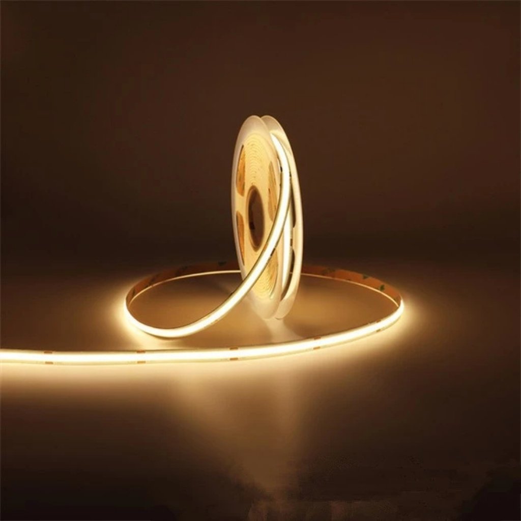 Led dây dán COB 12V 320 led vàng nắng ngoài trời LS65