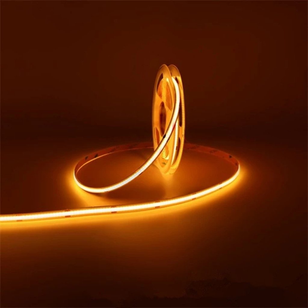 Led dây dán COB 12V 320 led vàng ngoài trời LS66